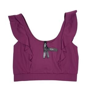 NEW Victoria’s Secret Sport Bra Womens M Purple Ruffle Athletic Activewear Gym